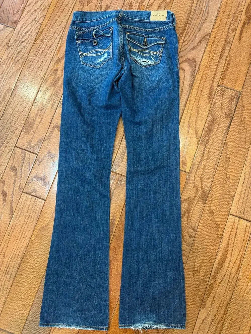 Abercrombie Kids Haley Low Rise Distressed Flare Jeans Size 16 Slim